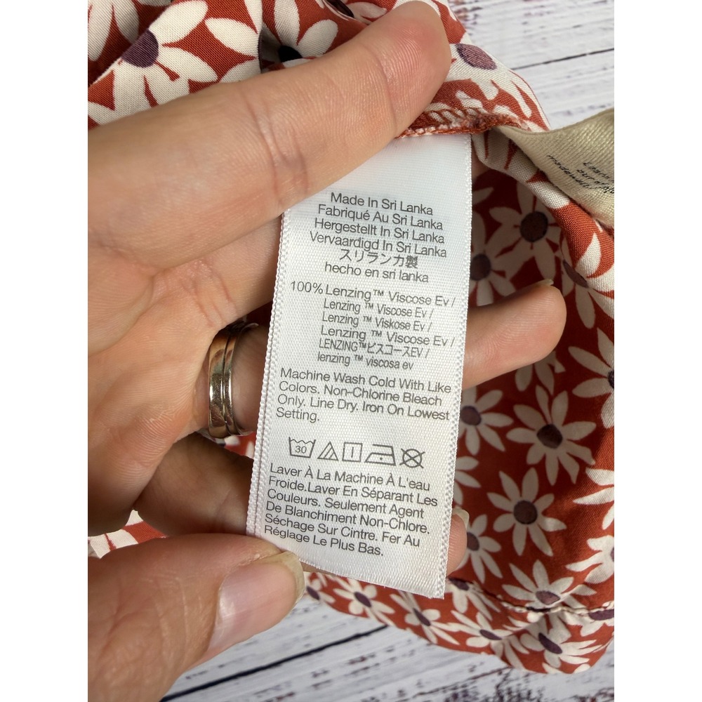 Madewell Falling Daisies Paperbag Button Front Mini Skirt S Rust Floral - Picture 5 of 6